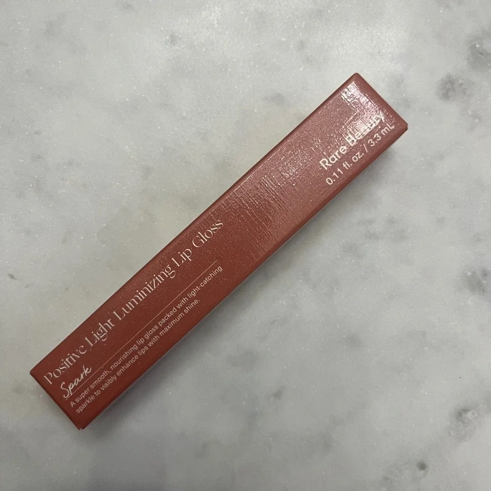 Rare Beauty Lip Gloss Positive Light Luminizing SPARK Brown Makeup Lips Box‎ New